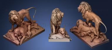 3D мадэль Семья львов (STL)